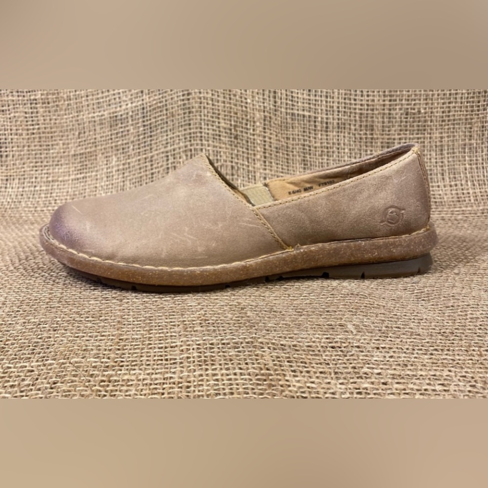 Born Loafers Tropi Slip-On Flats Tan Leather 8.5